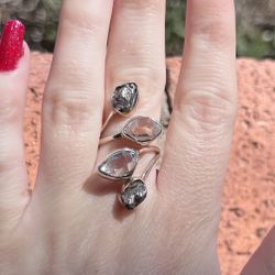Meteorite And Quartz Ring 