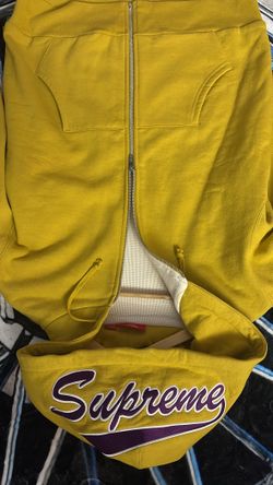 Supreme Yellow/Purple Zip Up Thermal Jacket 