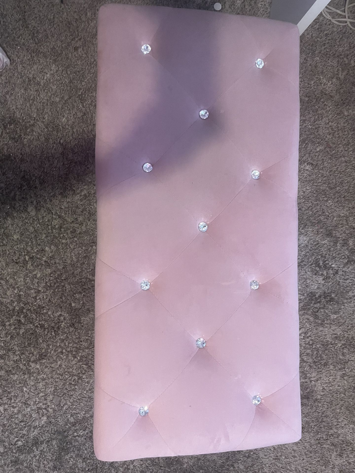 Pink Cushioned Chair With Compartment