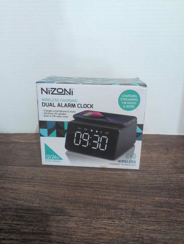 Nizoni Wireless Charging Dual Alarm Clock.