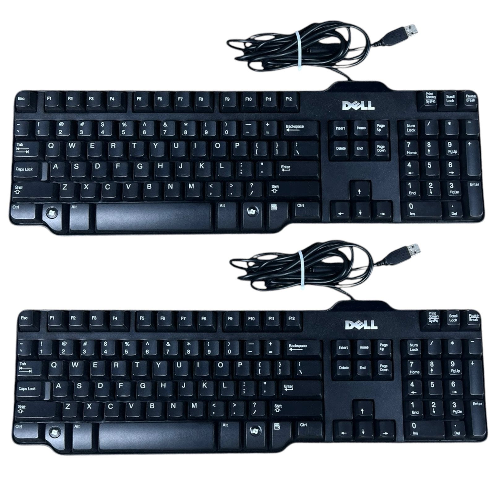 Dell Model: L100 Wired USB QWERTY Black Keyboard Lot Of 2 Keyboardist