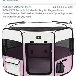 XL Pink Portable Foldable Pet Dog Cat Playpen Crates 
