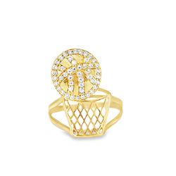 10k Yellow Gold Basketball Ring