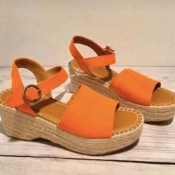 Coral Espadrilles , Size 9 1/2