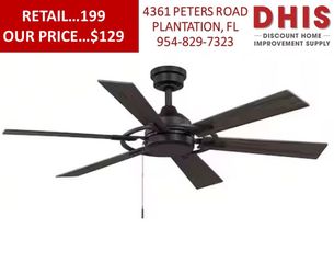 Makenna 52 in. Indoor/Covered Outdoor Ceiling Fan in Matte Black