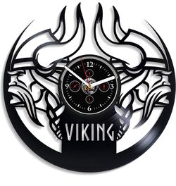 Vintage 12 Inch Vinyl Record Wall Clock, Black, Quartz Movement, Battery Not Included