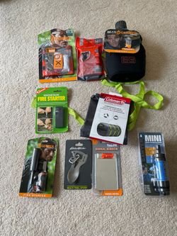 Assortment of hiking/camping things