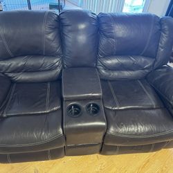 Brown leather couches 