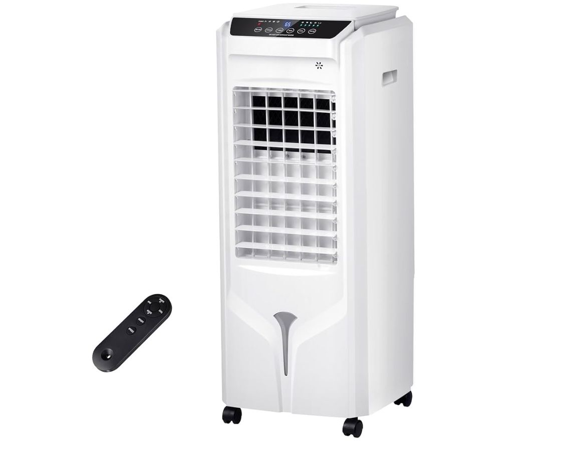 Swamp Cooler,Evaporative Air Cooler with 4.2-Gal Water Tank,4 Ice Packs,12H Timer,3-IN-1 Cooling Tower Fan for Indoor Room Bedroom Office Outdoor(31IN