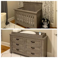Baby Toddler Kids Complete Bedroom Furniture Crib Bed Dresser