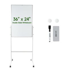 Pen + Gear Mobile Dry Erase Board, 24 X 36 inch, Whiteboard, White Board