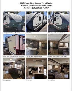 2017 Forest River Sonoma travel trailer Explorer edition 27 foot