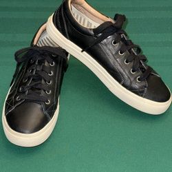 Taos Plim Soul Lux Women’s Black Leather Comfort Cushioned Sneakers US 10