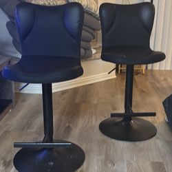 2 Black Bat Stools