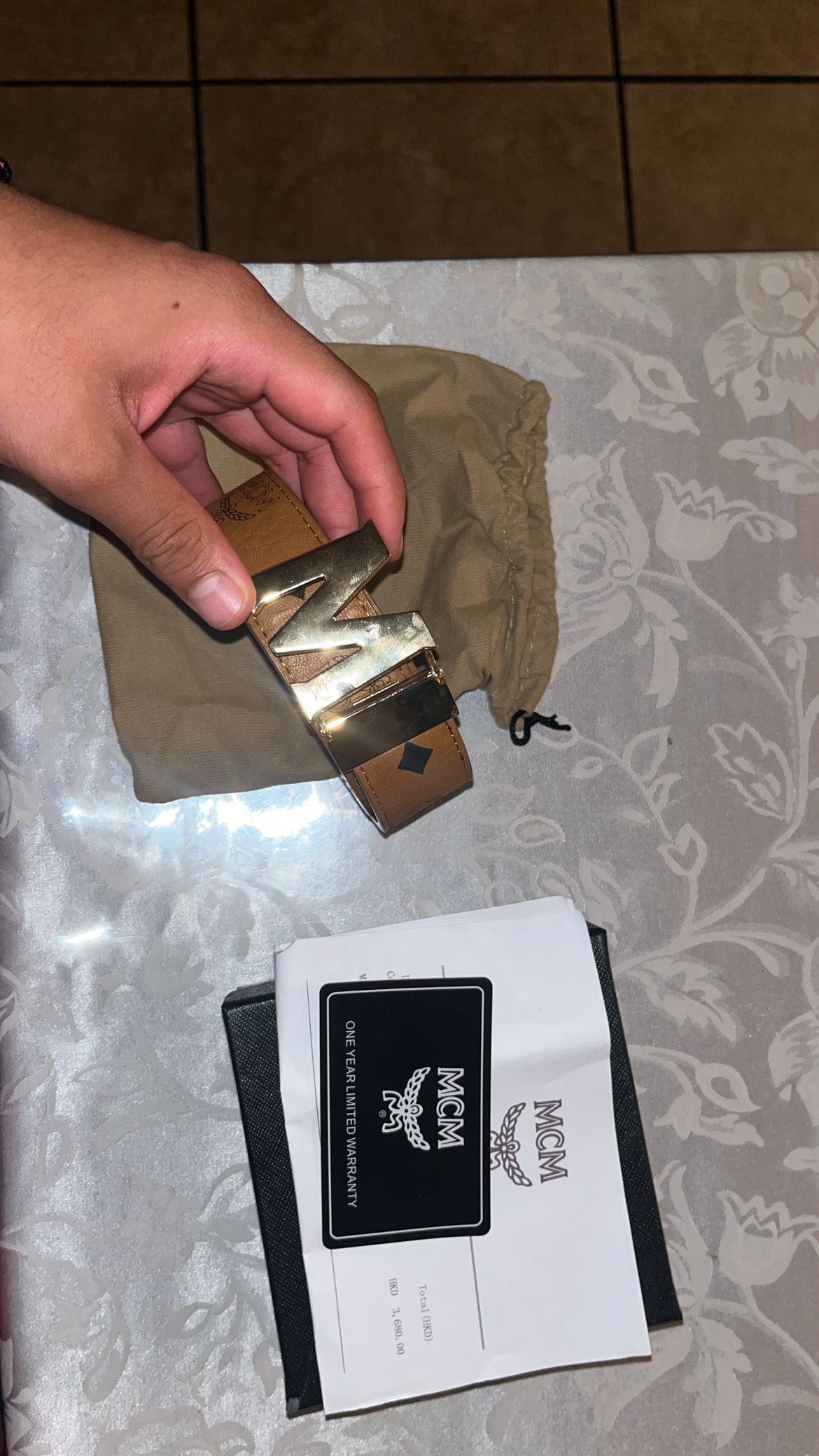 Orange Mcm Belt