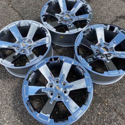 22” GMC SIERRA YUKON DENALI CHEVROLET CHEVY SILVERADO SUBURBAN WE FINANCE SET NEW RIMS CHROME 
