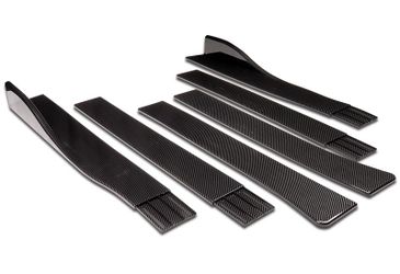 86" x 4" Universal Carbon Look Side Skirt Extension Rocker Splitters Lip 6pcs -(2-PU-653-3CF