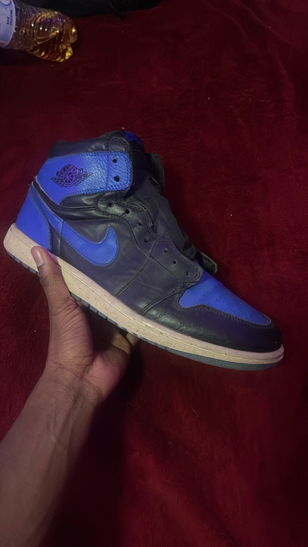 Jordan 1 Mid Hyper Royal Tumbled Leather Size 12