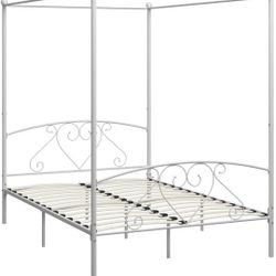 Queen Bed Frame, Matte Gold