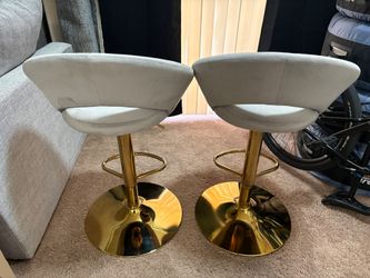 Two velvet bar stools