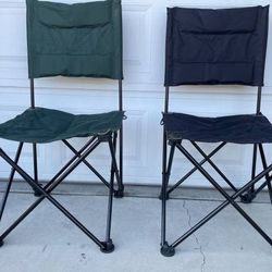 Two Folding Chairs For Camping,Hiking,Travel Great work In good condition 
