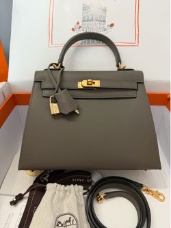 Hermès Kelly 25 Sellier – Gris Etain Epsom Leather with Gold Hardware