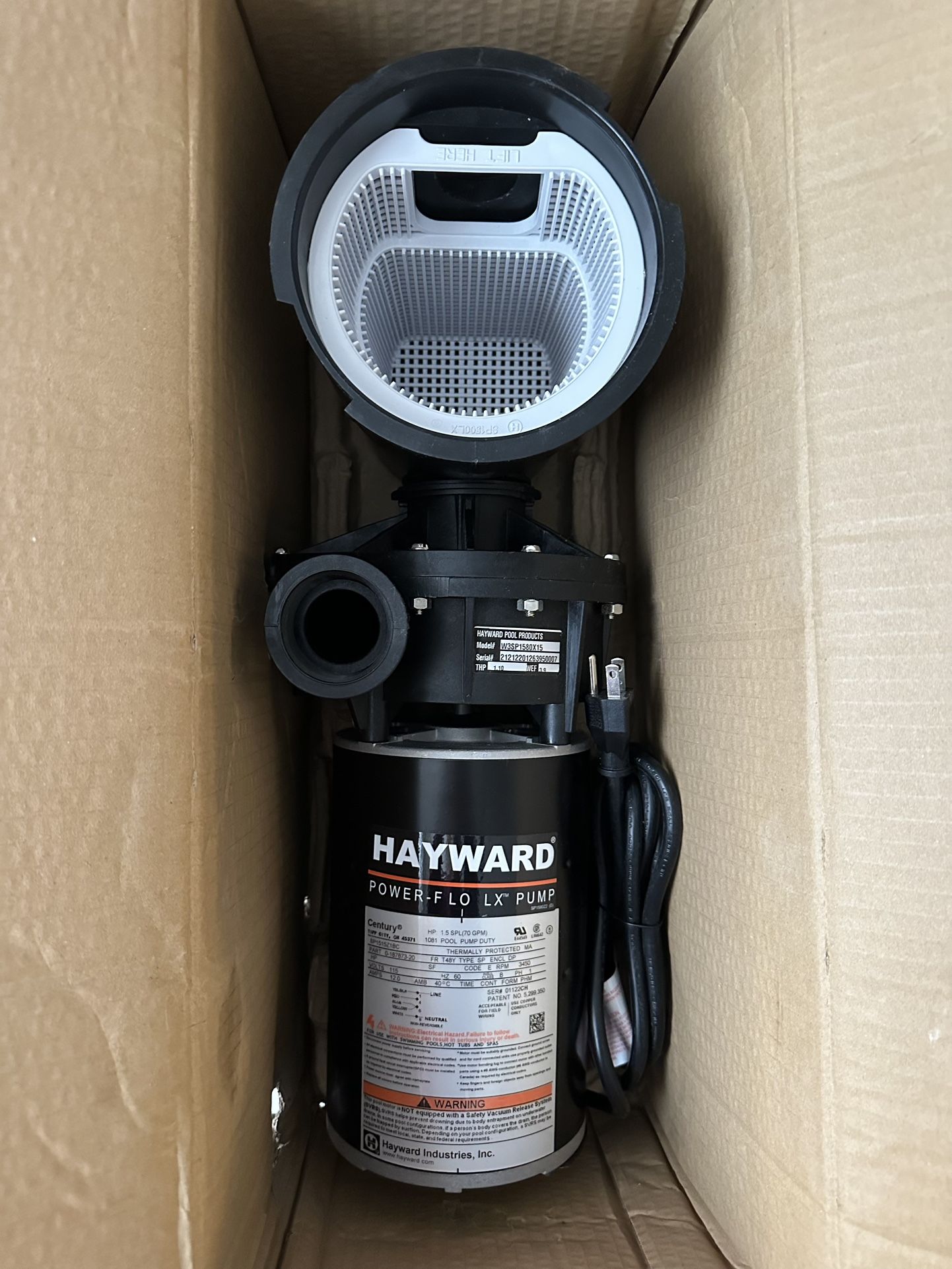 Hayward W3SP1580X15 Power Flo Pool Pump, 1.5 HP