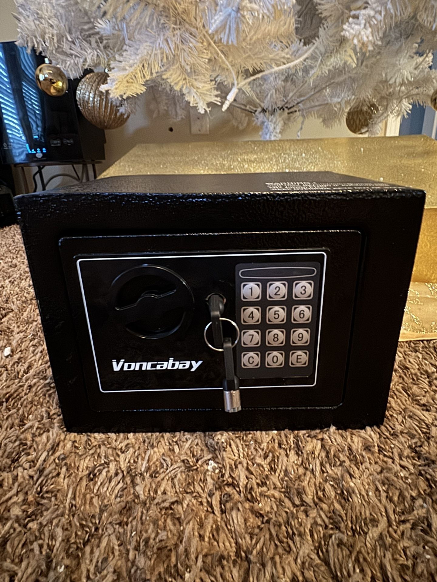 Black Fireproof Money Safe Box with Sensor Light & Mute Mode, Digital Keypad, Fireproof Bag