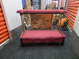 Church Prayer Kneeler Prie-Dieu with Copper Relief Panel
