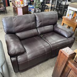 Electric Recliner Loveseat Leather Sofa Couch