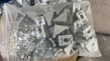 10 Series Aluminum 2 Hole Inside Corner Bracket (50 Pack) 90 Degree Angle Bracket for T Slot Extruded Extrusion