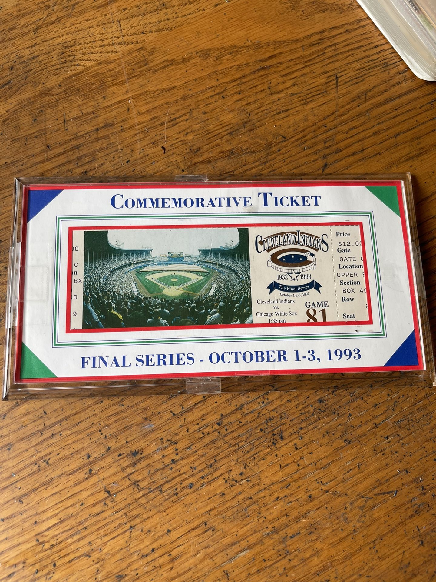 1993 all three tickets for the final game Cleveland stadium