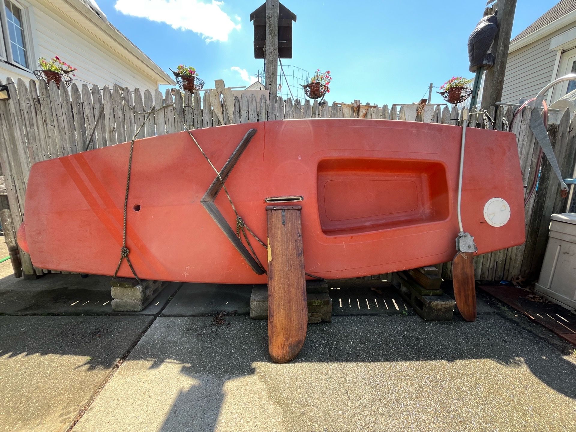 Orange Ship Rudder Orange Sunfish Sailboat with Wooden Rudder and Daggerboard for Sale in ...