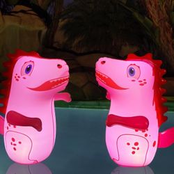 New 2PCS Inflatable Solar Floating Pool Colorful Lights