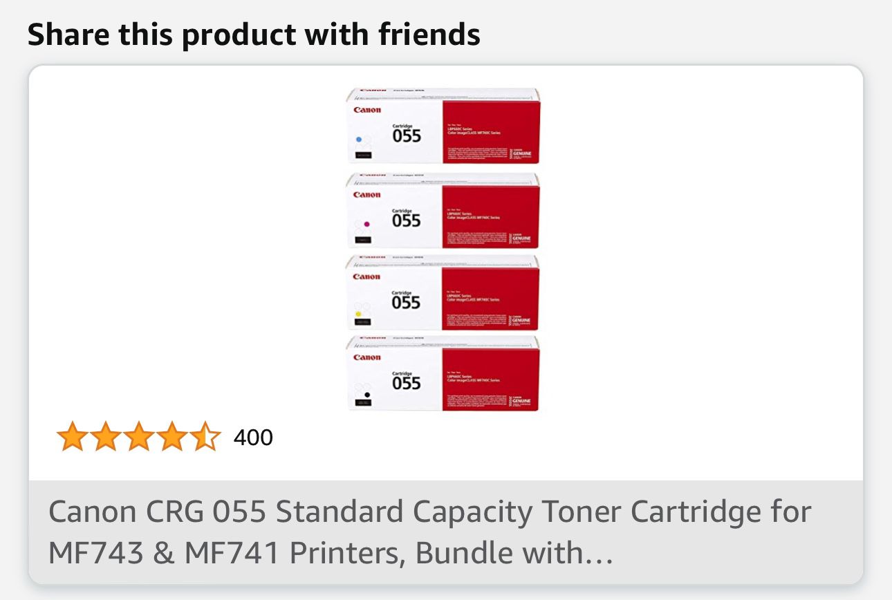 GENUINE Canon Toner Cartridge Bundle 65% Avg. for MF743/741 Printers