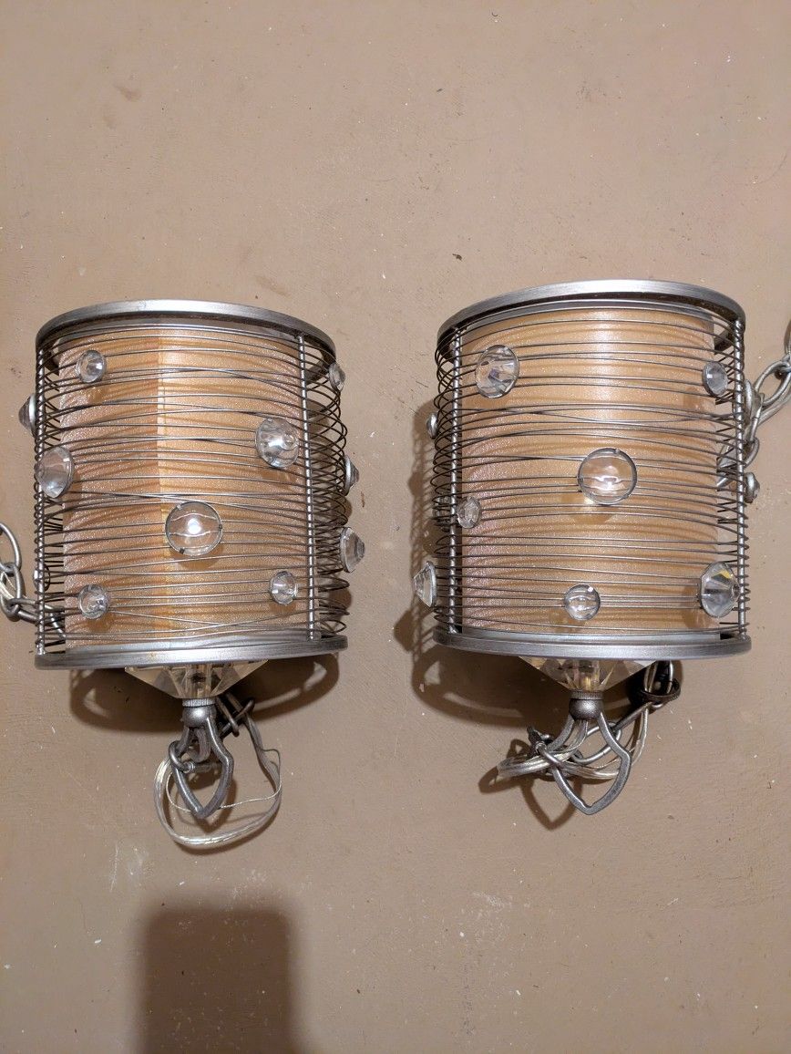 Lowe´s Pendant Lighting. Hanging Fixtures, Silver Drum...