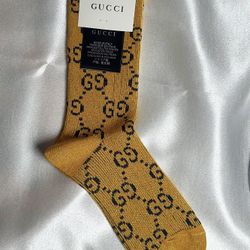 Gold Gold Gucci GG Pattern Socks 