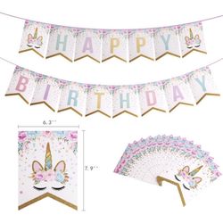 Unicorn Birthday Banner 