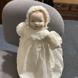 Vintage Ceramic Head Baby Doll 12” 