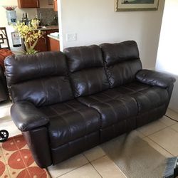 Dual Brown Reclining Couch