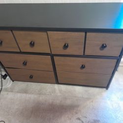 Light Dresser With Fabric Cubed Drawers