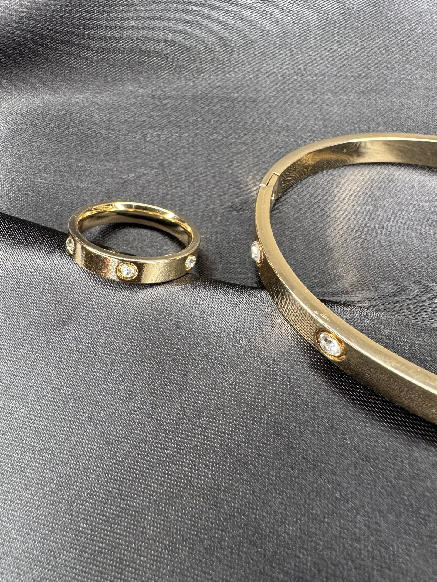 Gold Plated Ring & Bracelet Set