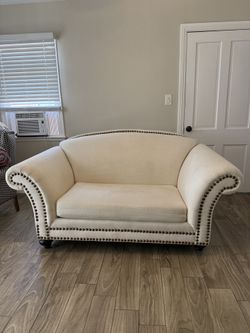 Custom Love-Seat Sofa Couch (White/Creamy/Baige)