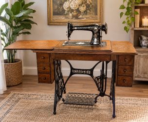 Antique Singer Treadle Sewing Machine with Cabinet