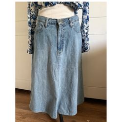 Vintage Polo Ralph Lauren Circle Jean Skirt Maxi Fits Woman’s Small to Medium