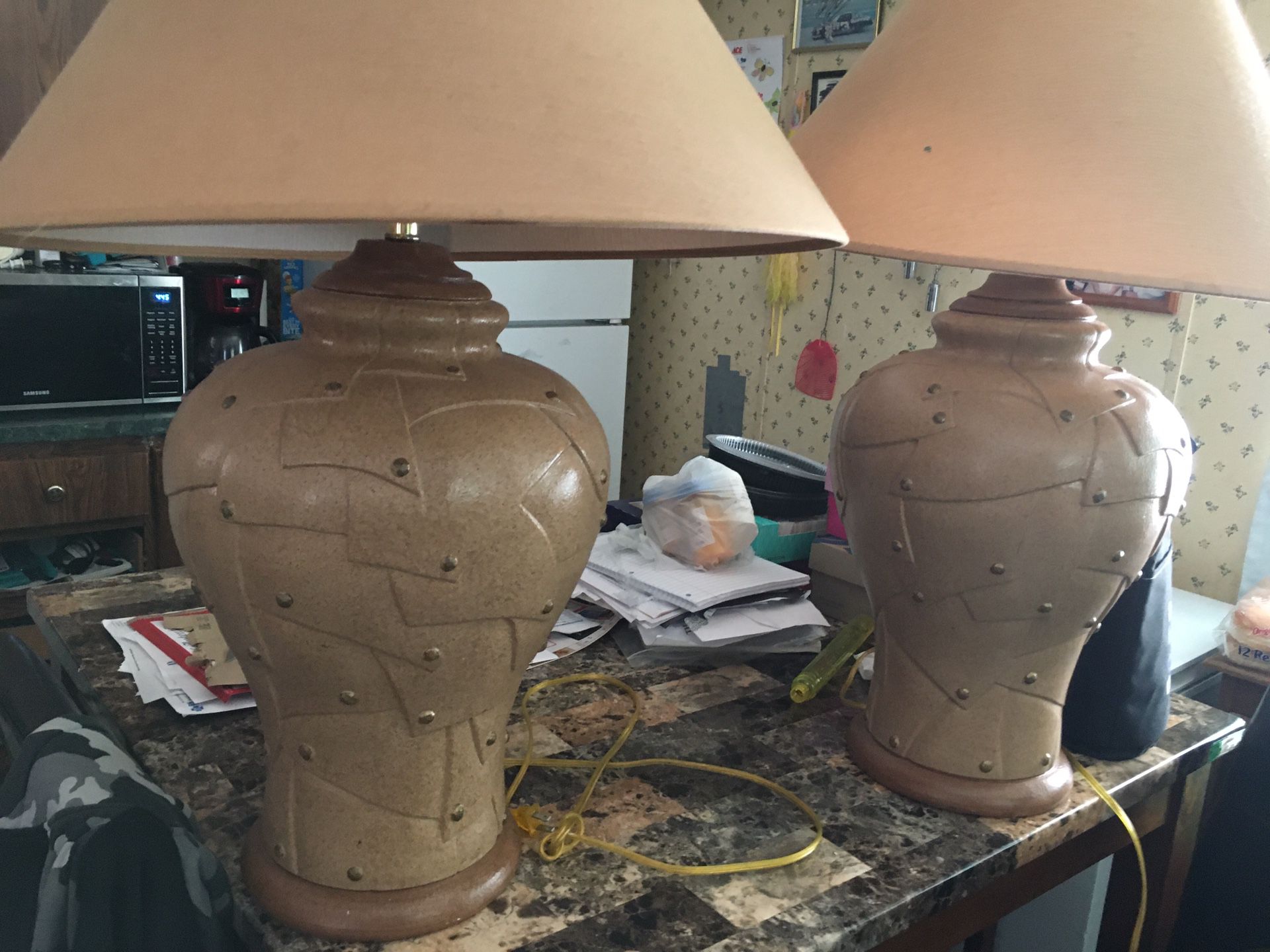 Heavy duty lamps color brown and beige
