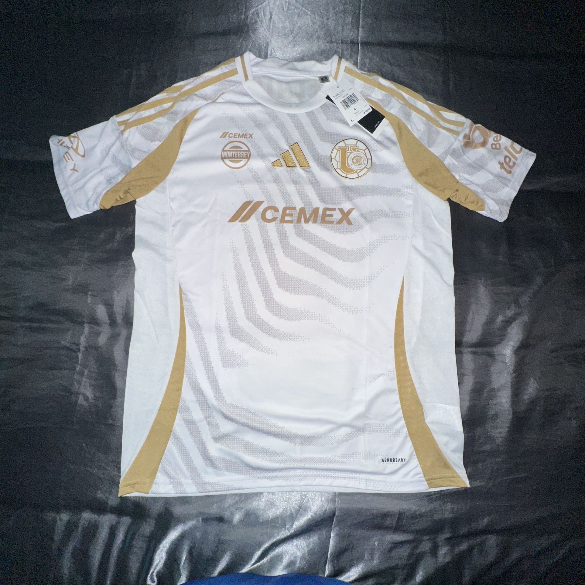adidas Tigres UANL Third Jersey White Gold IV6100 Size L Mens NWT