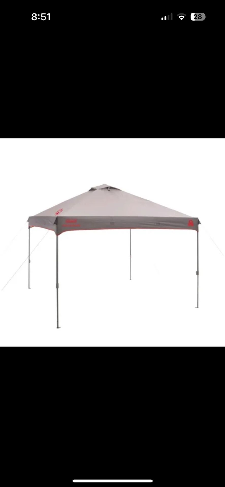 Coleman Instant Canopy With Sunwall 10x10