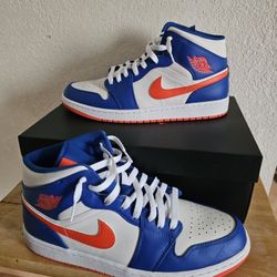 Nike Air Jordan 1 Mid Knicks Orange & Blue Size 12.5  With Box FD1029-400
