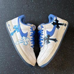 custom chrome hearts inspired air force 1s
